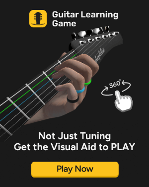 is hard guitar learn 3D chord hand model 360 degree rotate on Guitar Learning Game Mobile