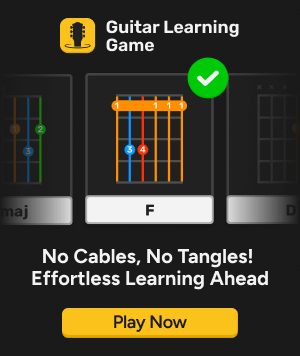 how hard guitar learn F barre chord instant feedback on Guitar Learning Game Mobile