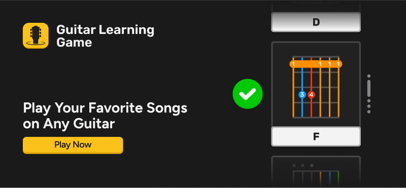 how hard guitar learn F barre chord instant feedback on Guitar Learning Game Effortless Learning